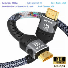 Kabel HDMI 2.1 8K w oplocie