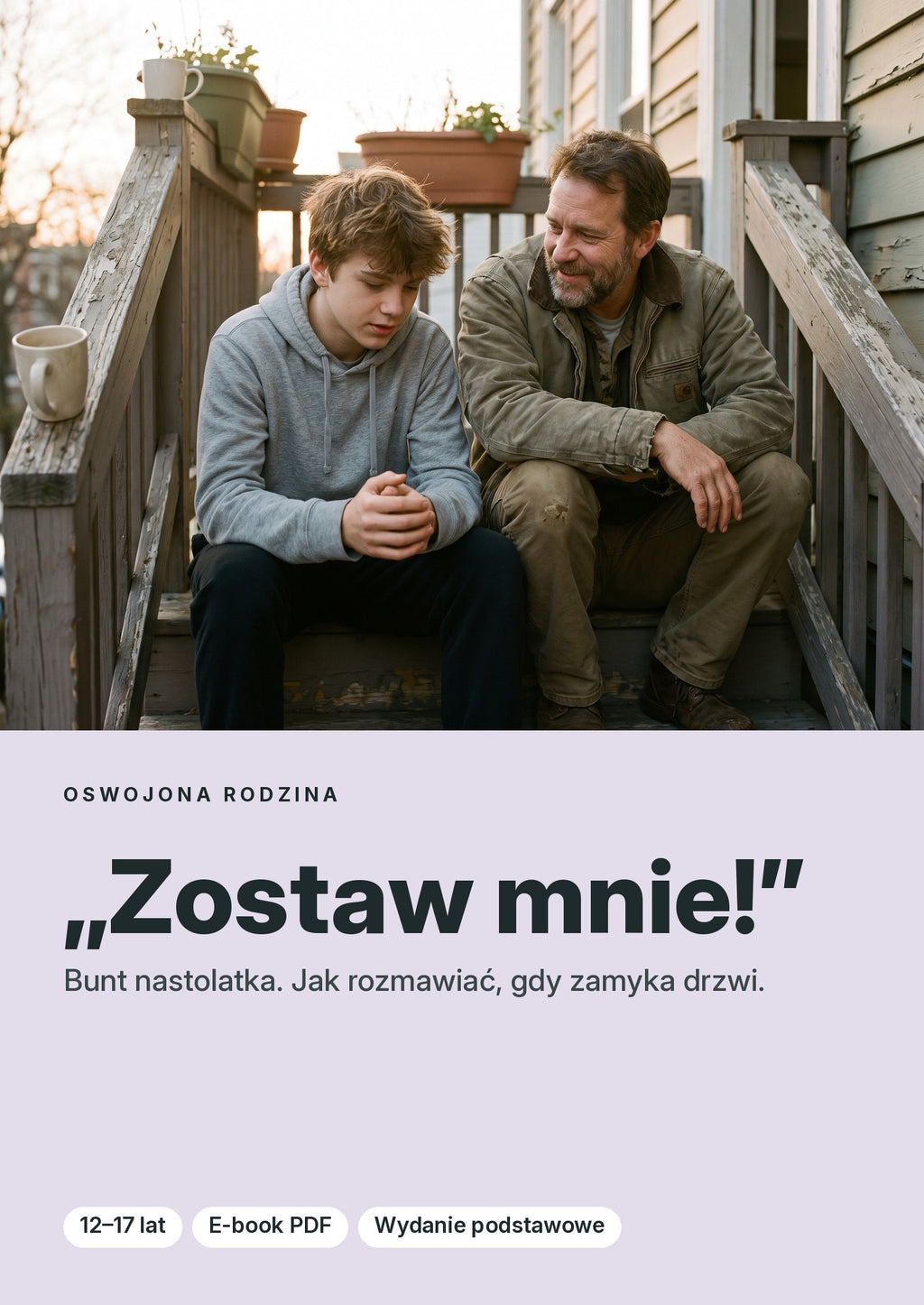 „Zostaw mnie!” — okładka e-booka, wydanie Podstawowe