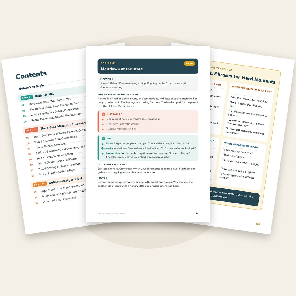 EN · Inside the book: contents, a script and the cheat sheet