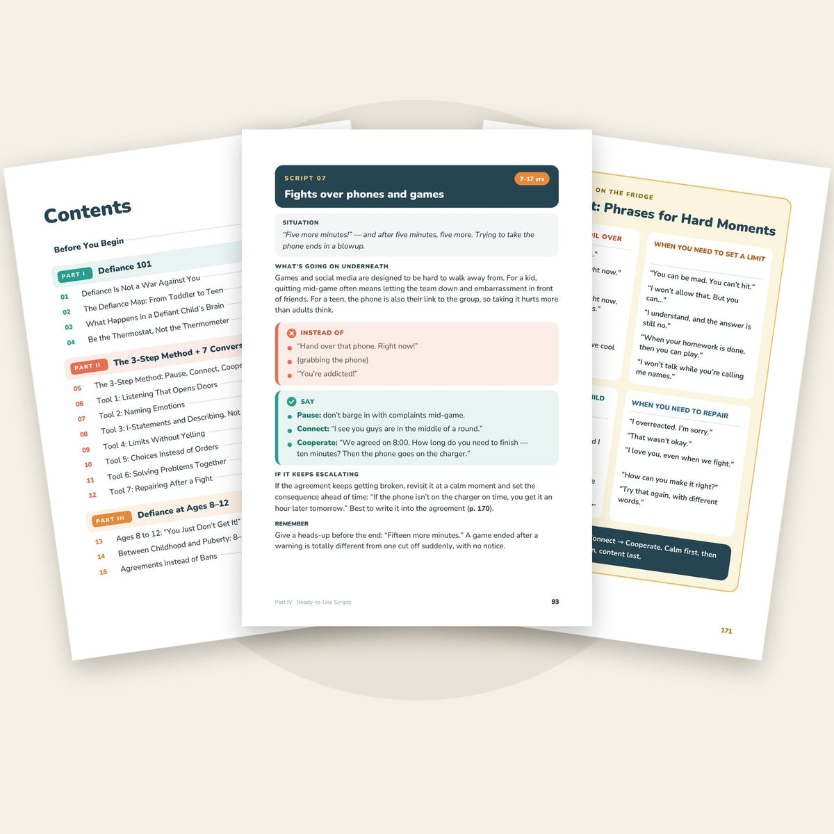 EN · Inside the book: contents, a script and the cheat sheet